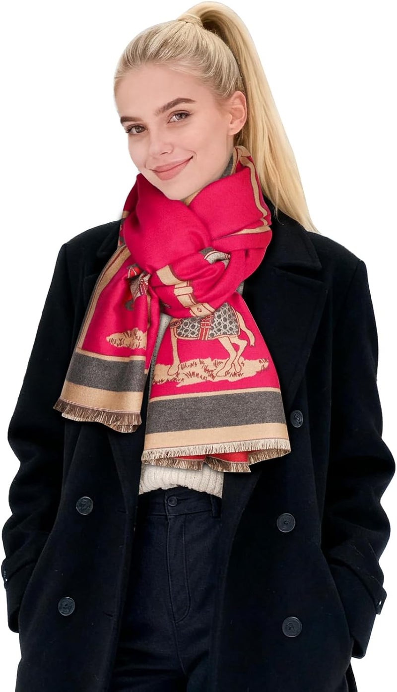 EXTREE Scarfs for Women Pashmina Silky Shawl Wrap for Evening Dressing Blanket Open Front Poncho Cape - Image 2